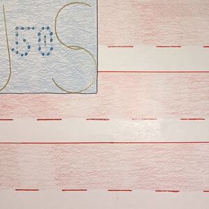 Red and White Striped Wall Art